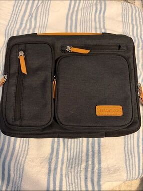 Black and Tan Laptop Messenger Bag